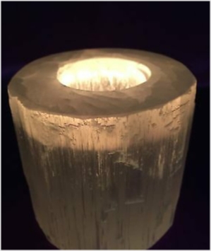 Selenite Candle holder From Morocco